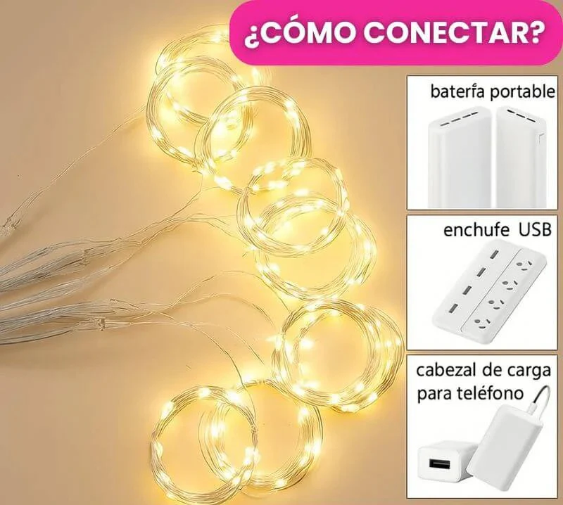 Cortina LED de Cascada 🌟 | Vive la magia de la navidad - Image 4